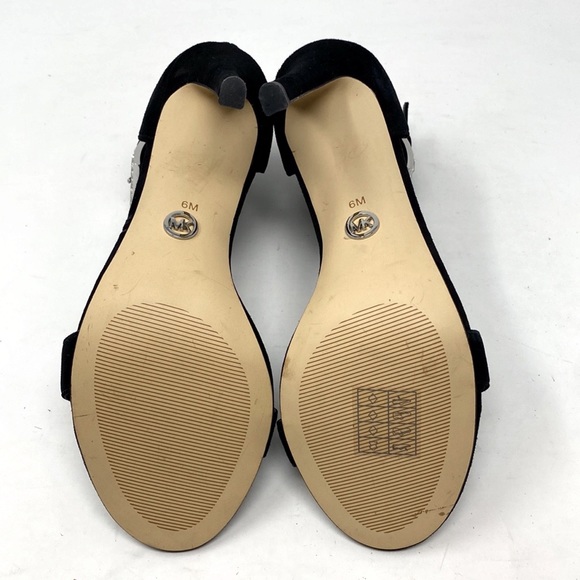 NWOT MICHAEL Michael Kors Giselle Embellished-Buckle Suede Sandals - Picture 11 of 15